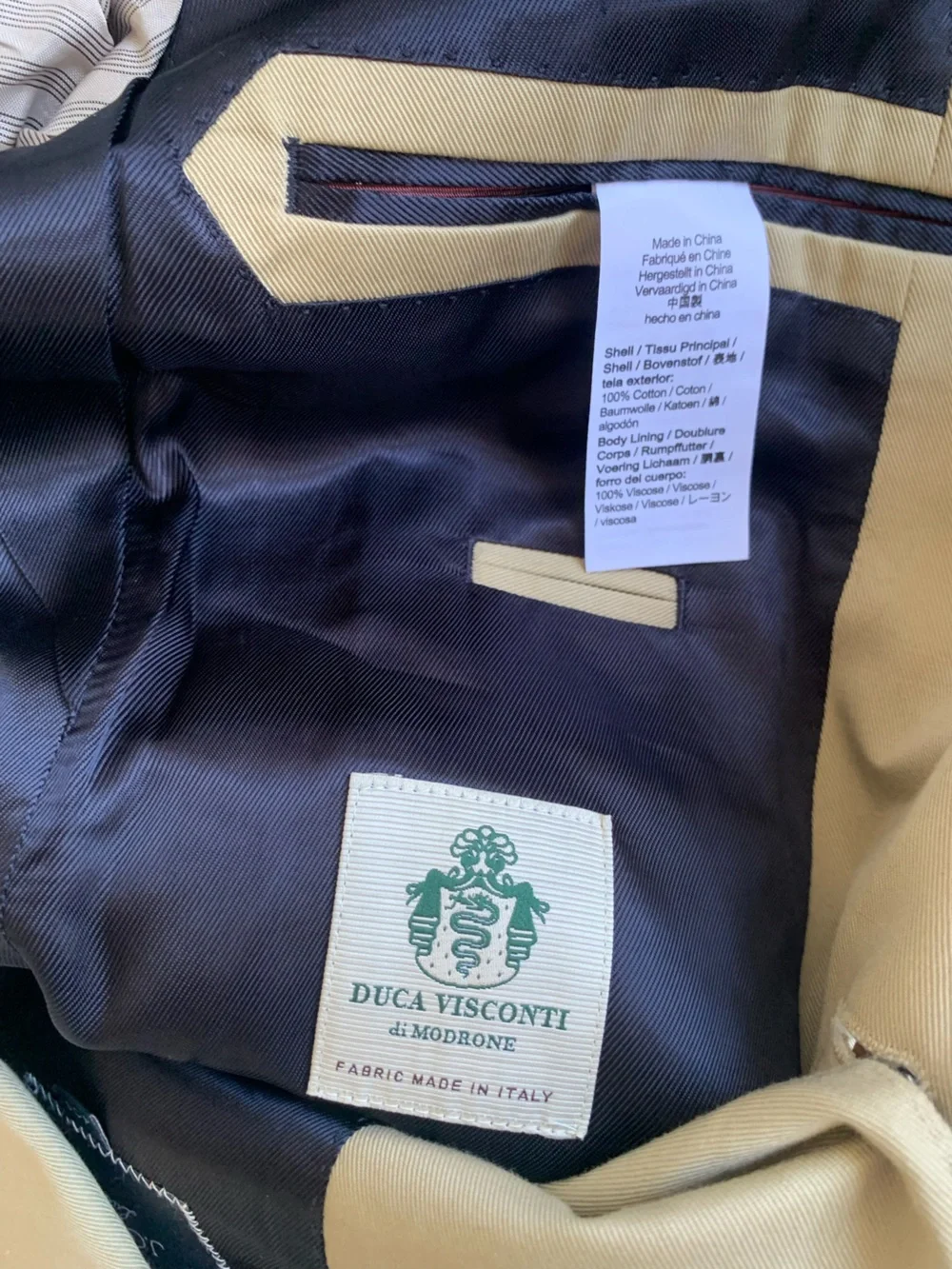 J. Crew Ludlow Tan Cotton Blazer NWT Duca Viscoti 40S